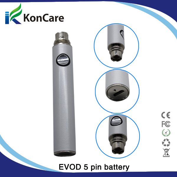Evod Electronic Cigarette Vacuum Coating Evod 5pin Battery, 650/900/1100/1300mAh Haha Battery Evod Passthrough