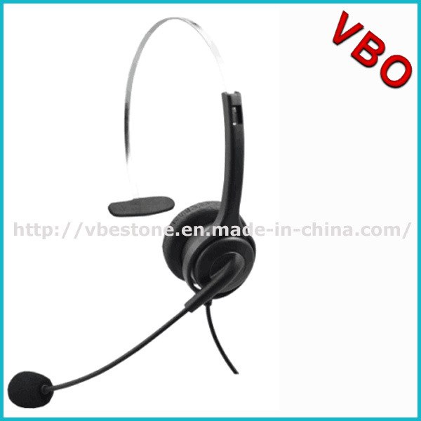 Cheapest Call Center Monaural Rj Headset with Noise Cancelling Mic Boom for Telemarketing