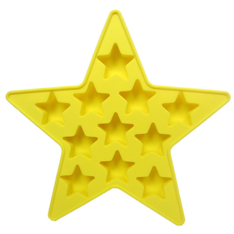 Eco-Friendly Food Grade Five-Pointed Star Silicone Ice Cube Tray Ice Mold with 11 Stars Frozen Molds