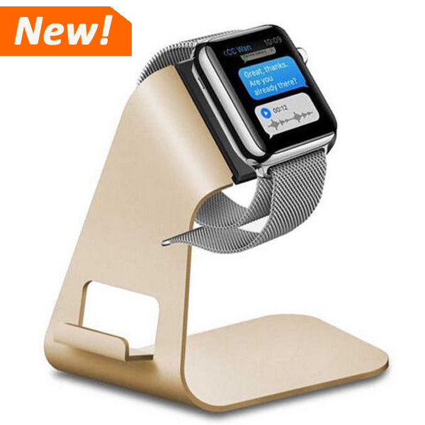 Multifunction Desktop Stand Holder Charger Cord Aluminum Holder for Apple Watch 42mm 38mm, for iPhone, for iPad Mini