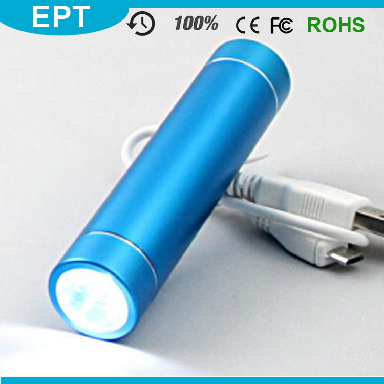 Portable Cylinder LED Flash Light 2600mAh Power Bank (EP007)
