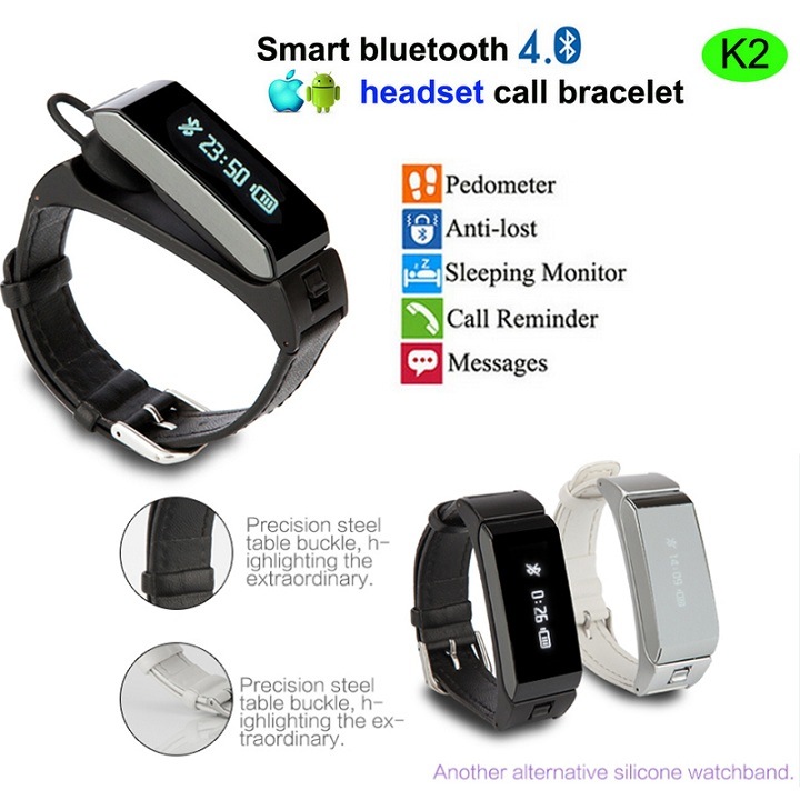 Newest Bluetooth Smart Bracelet with Earphone (K2)