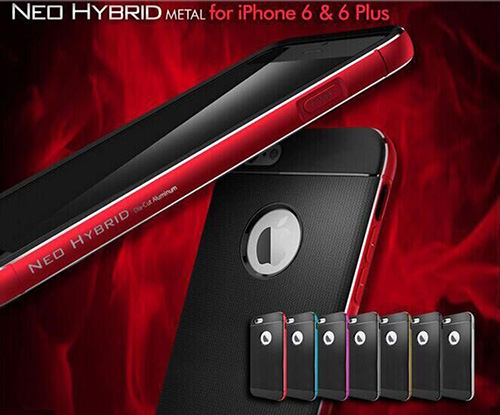 Neo Hybrid Electroplate Metal Bumper Phone Case Soft TPU, Aluminum Frame Phone Cover for iPhone 6 6s 6plus