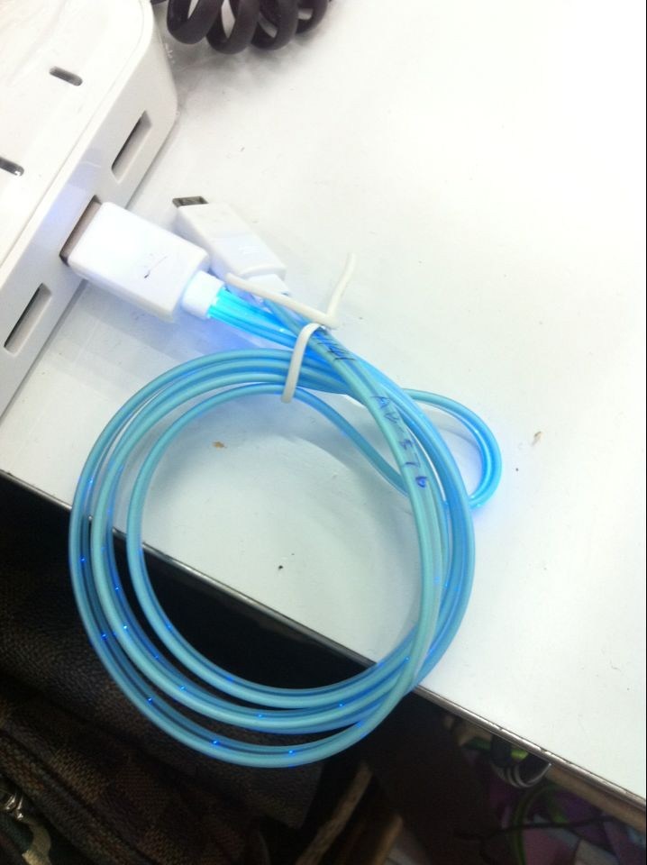 Luminous Flat USB Cable for Micro/iPhone 4/iPhone 5