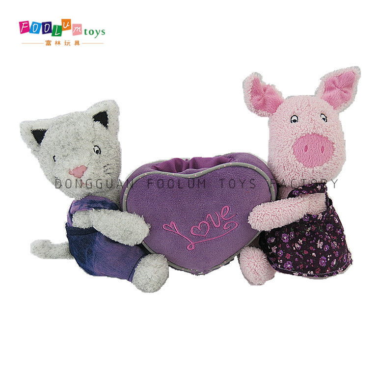Soft Plush & Stuffed Cat and Pig Mobile Phone Holder