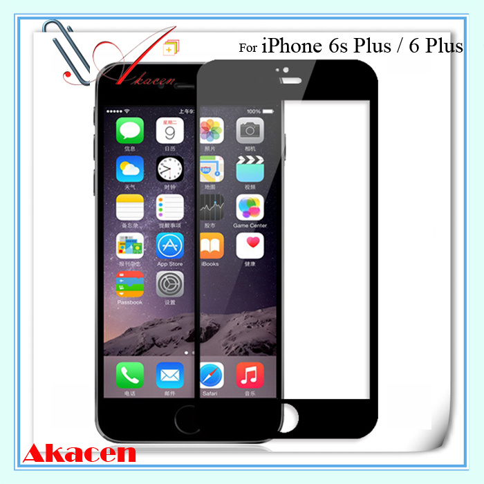 Black Full Screen Tempered Glass Screen Protector for iPhone 6s Plus / 6 Plus 5.5 Inch