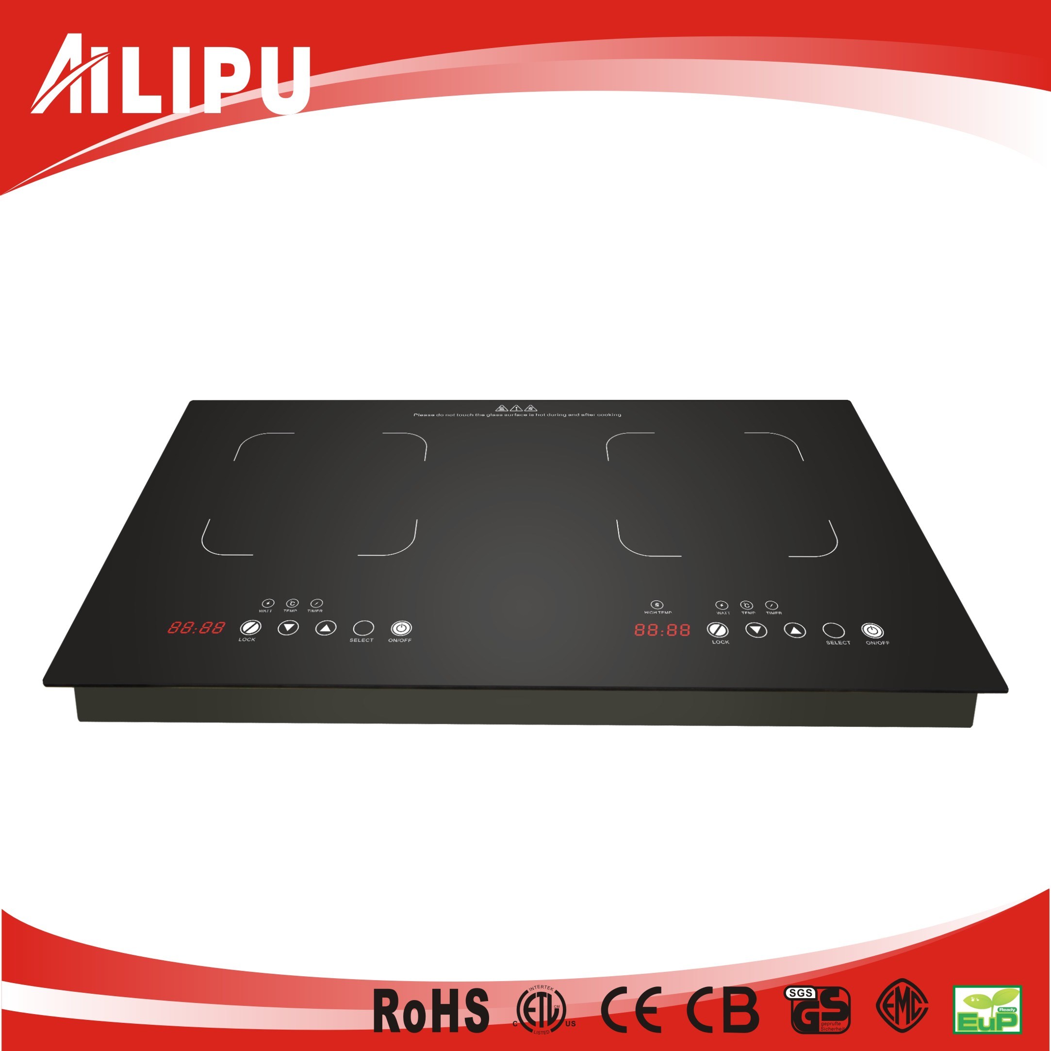 2016 Simple 2 Zones Built-in Induction Hob Sm-Dic09A