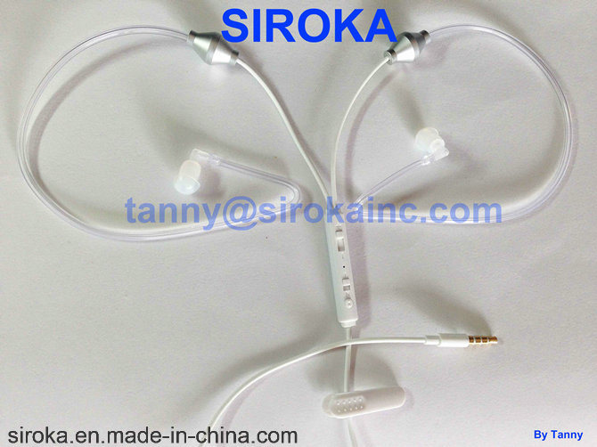 Acoustic Tube Earphone with Soft Rubber Loop Earbuds