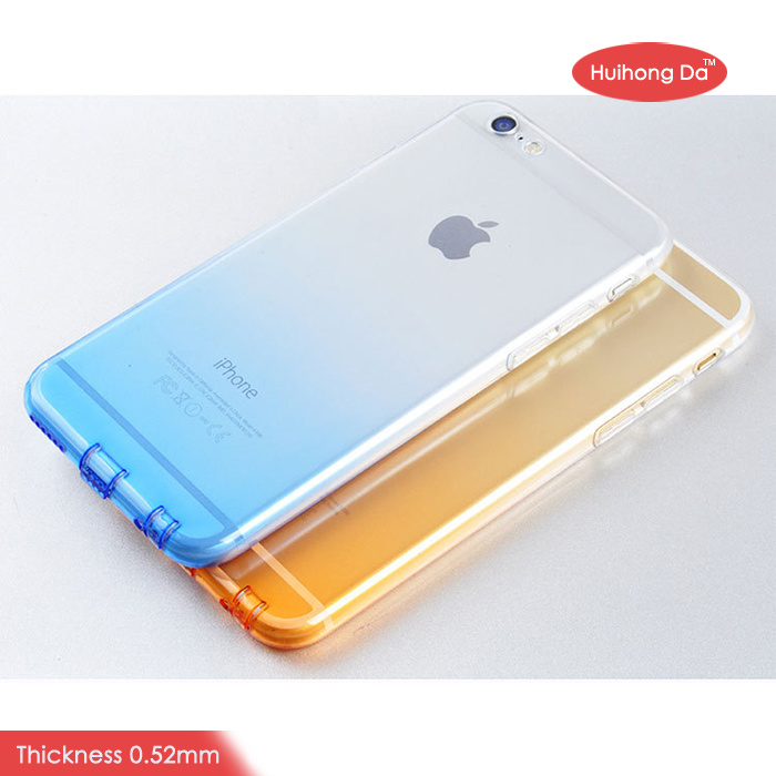 Soft TPU Cell Phone Cover 0.6mm for iPhone 6s/6s Plus with Dirt-Resistant (5 gradient colors)