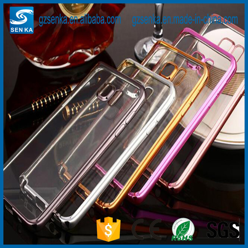 Wholesale Plating Bumper Transparent Soft TPU Mobile Back Case Cover for Samsung Galaxy A7