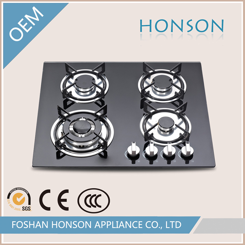 Italy Kitchen Appliance Tempered Glass Built-in Gas Hob