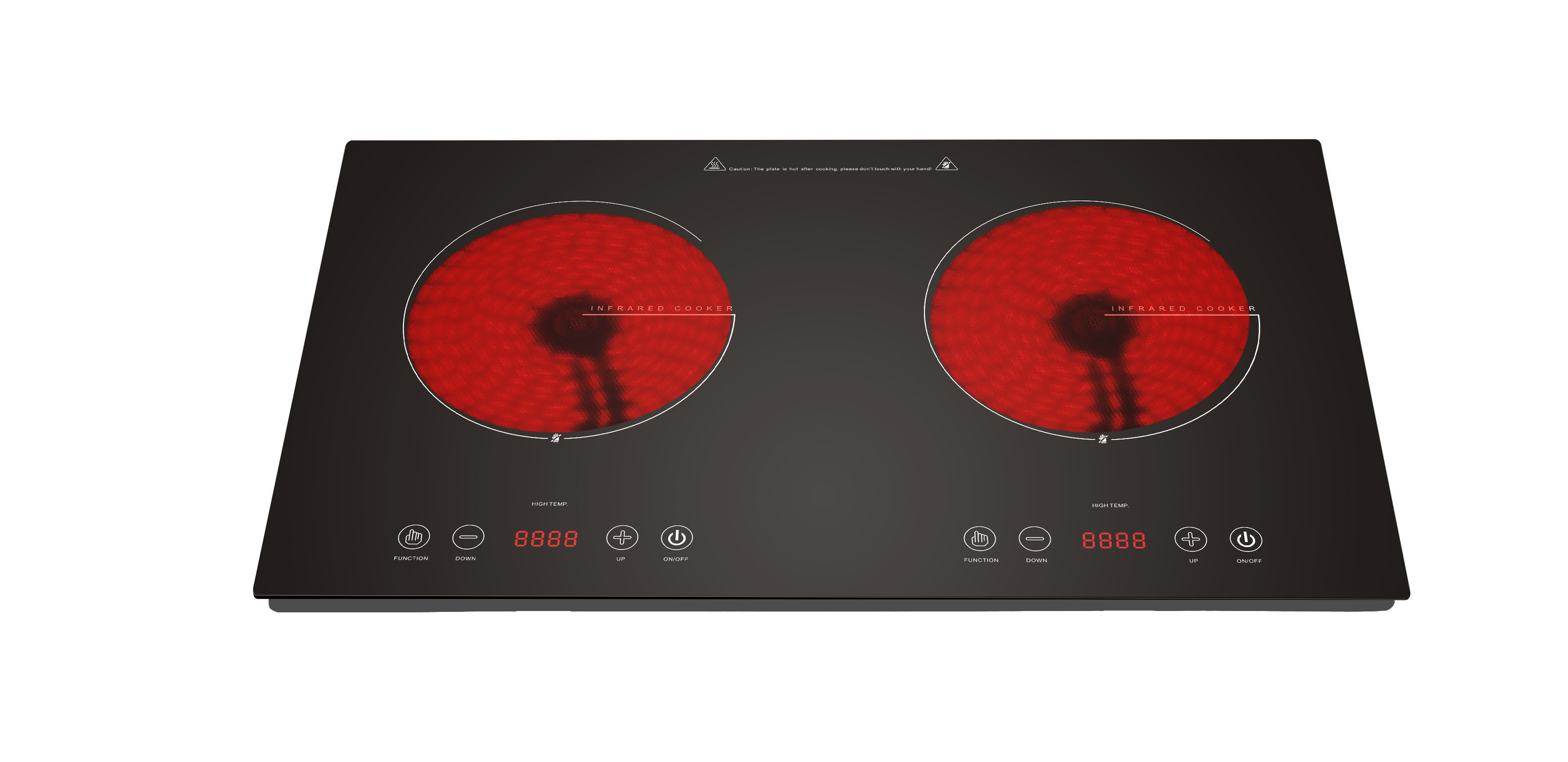 CB CE EMC Certification Double Burner Infrared Cooker for Europe