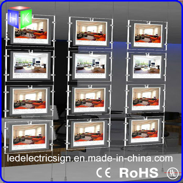 Real Estate Agency Light Box with LED Acrylic Crystal for Window Display