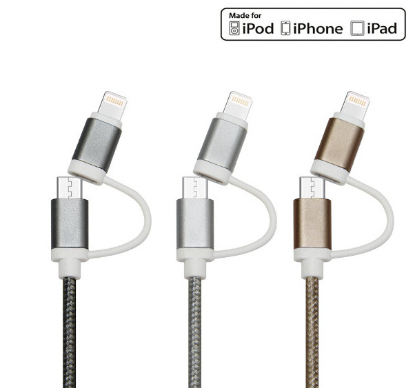 Metal Casing Braided Cable for Samsung and iPhone