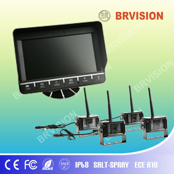 7 Inch Color CCTV Camera System with Quad Monitor