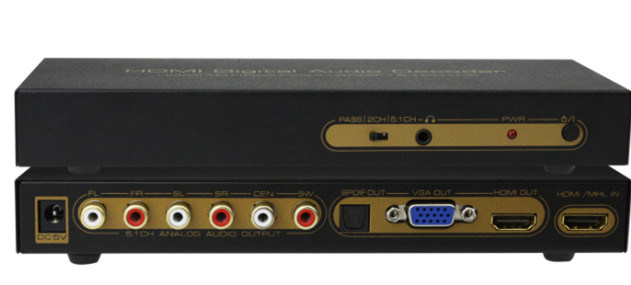 HDMI/Mhl to HDMI+VGA+Spdif+5.1CH+3.5mm Audio Converter