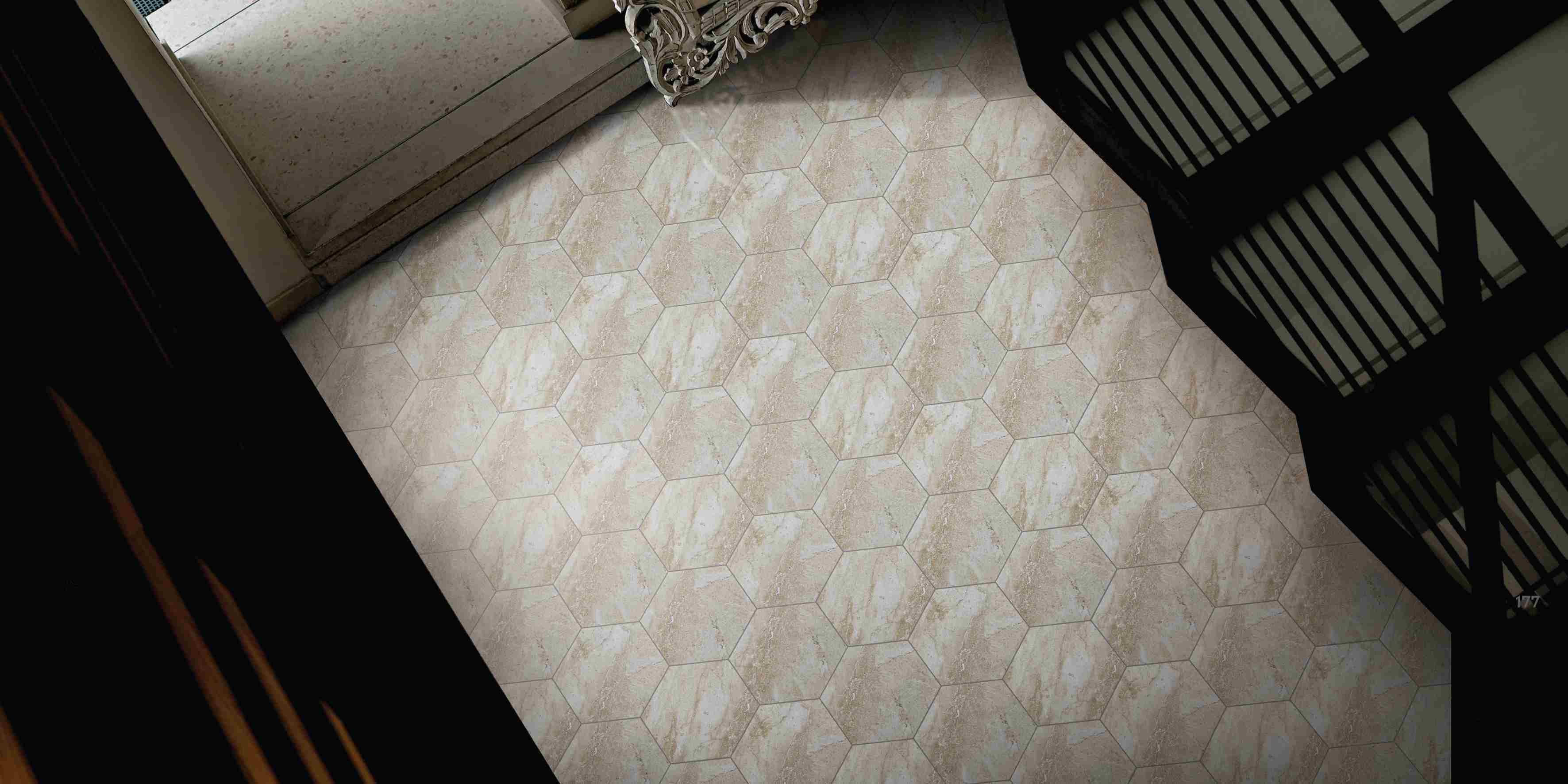 Morden Design Glazed Ceramic Hexagon Floor&Wall Tile/Apartment Decoration