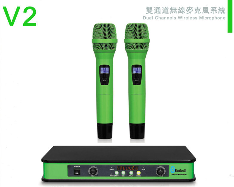 Sound System Dual Channels Wireless Microphone V2