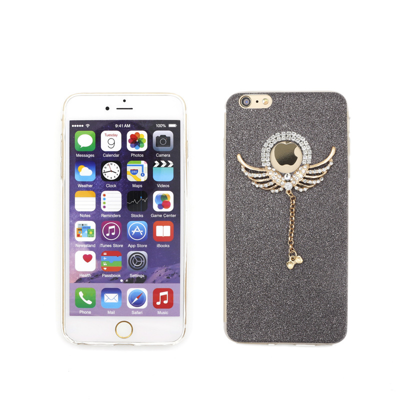 Soft TPU+Pendant Jewelry Case Mobile Phone Case for iPhone 6