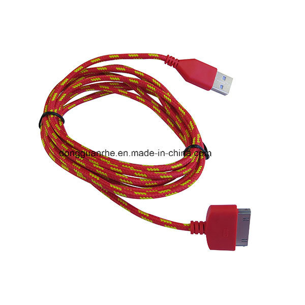 Red Color Round Braided USB Cable for Micro Phone (RHE-A3-004)