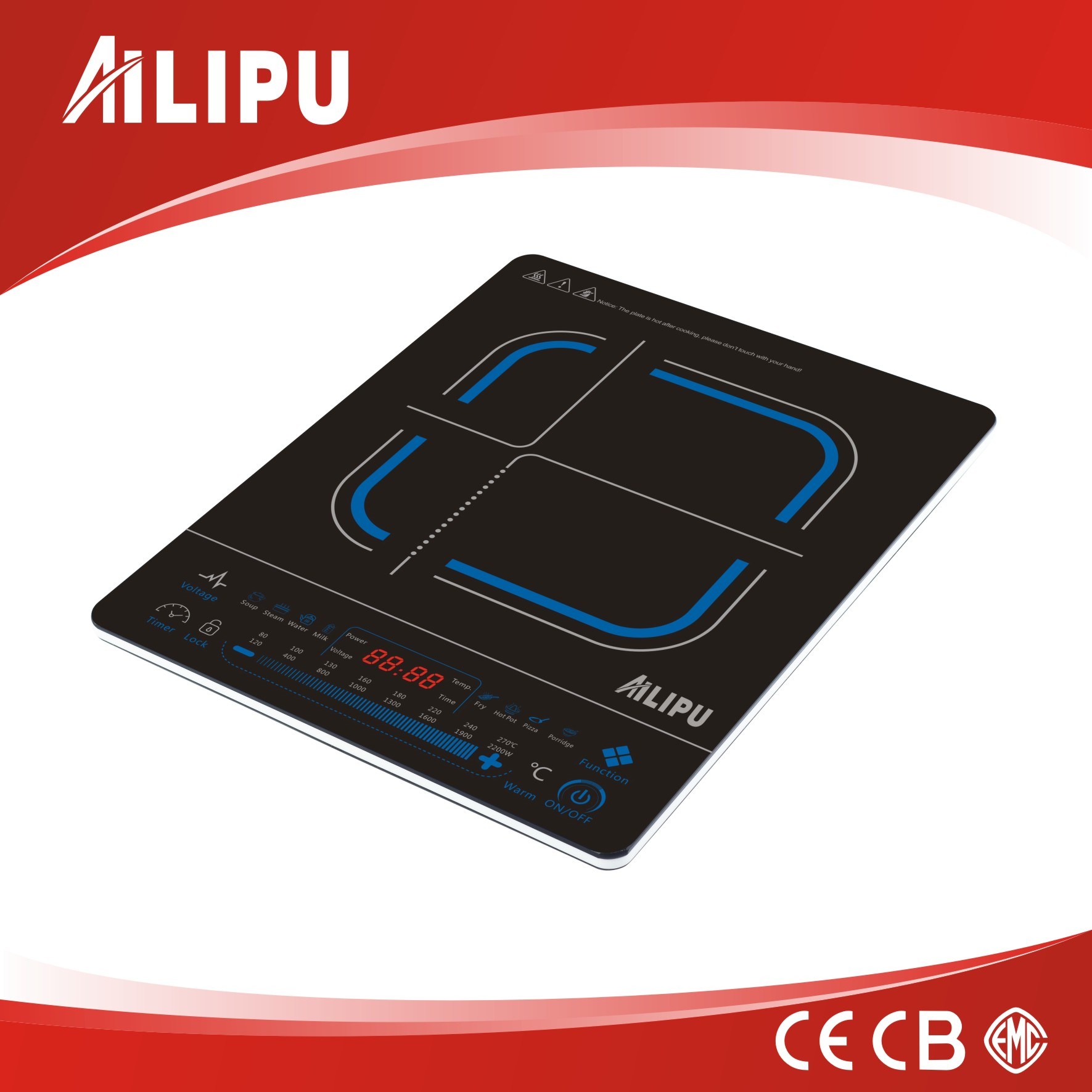 4.0cm Ultra-Thin Induction Cooker with Mutual Cooking Function
