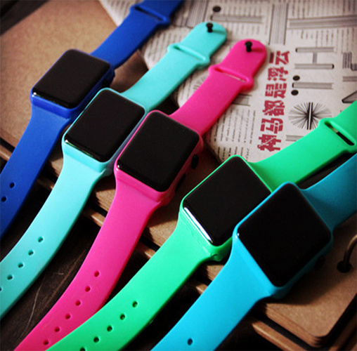 Can Be Customized Square LED Electronic Silicone Watch