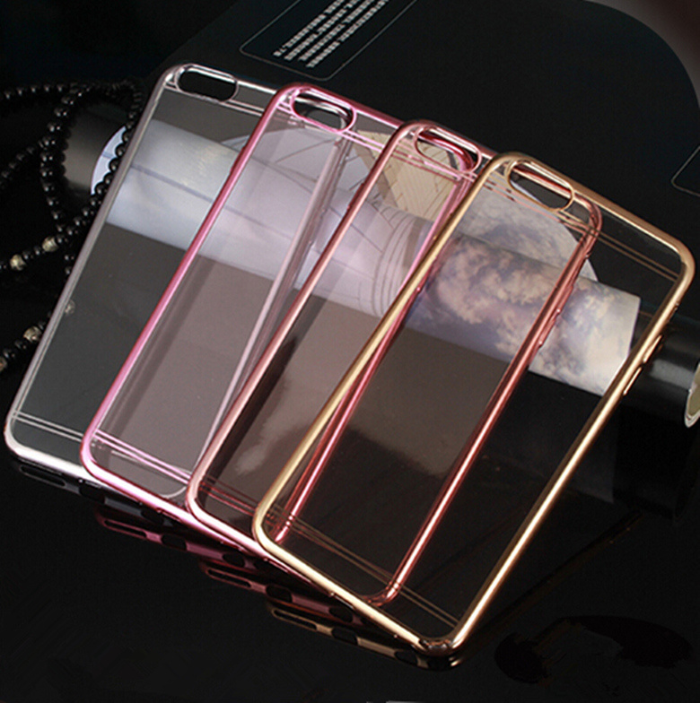 Ultrathin Clear Cell Phone Case for iPhone 6/6s/6plus Samsung S6/Note3/Note4 Electroplate Mobile Cover