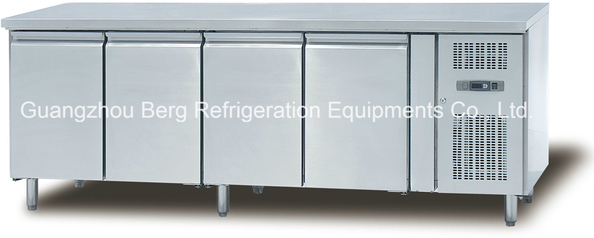 4 Doors Workable Bench Refrigerator with Ce