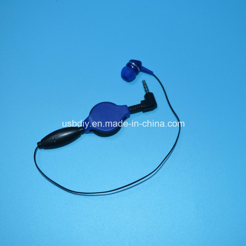 DC3.5 Stereo Retractable Earphone for Promotional Gifts