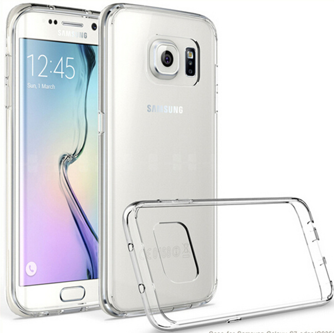 Ultrathin 0.3mm Transparent TPU+Acrylic Bumper Cell Phone Case for Samsung Galaxy S7 / S7 Edge Mobile Cover