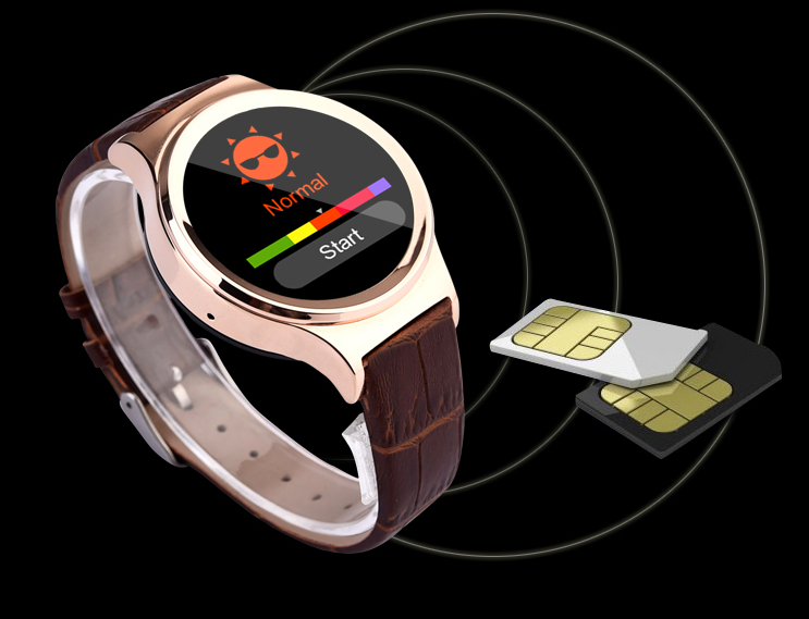 Mobile Phone SIM Card with Bluetooth Smart Digital Sport Round Watch
