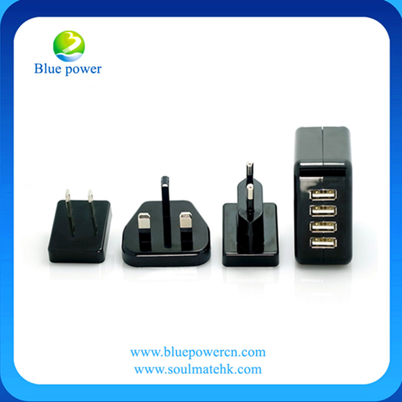 4 Port High Speed Wall USB Charger for Mobile Phone