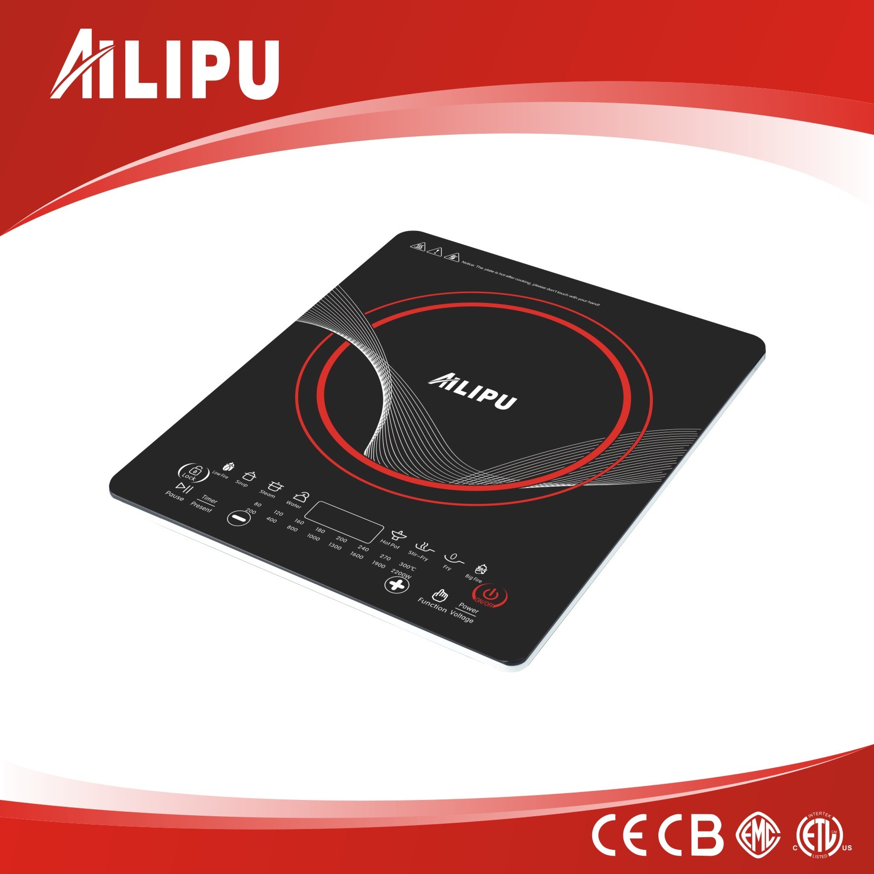 Small Kitchen Appliance Ultra Slim Induction Cooker with Single Burner