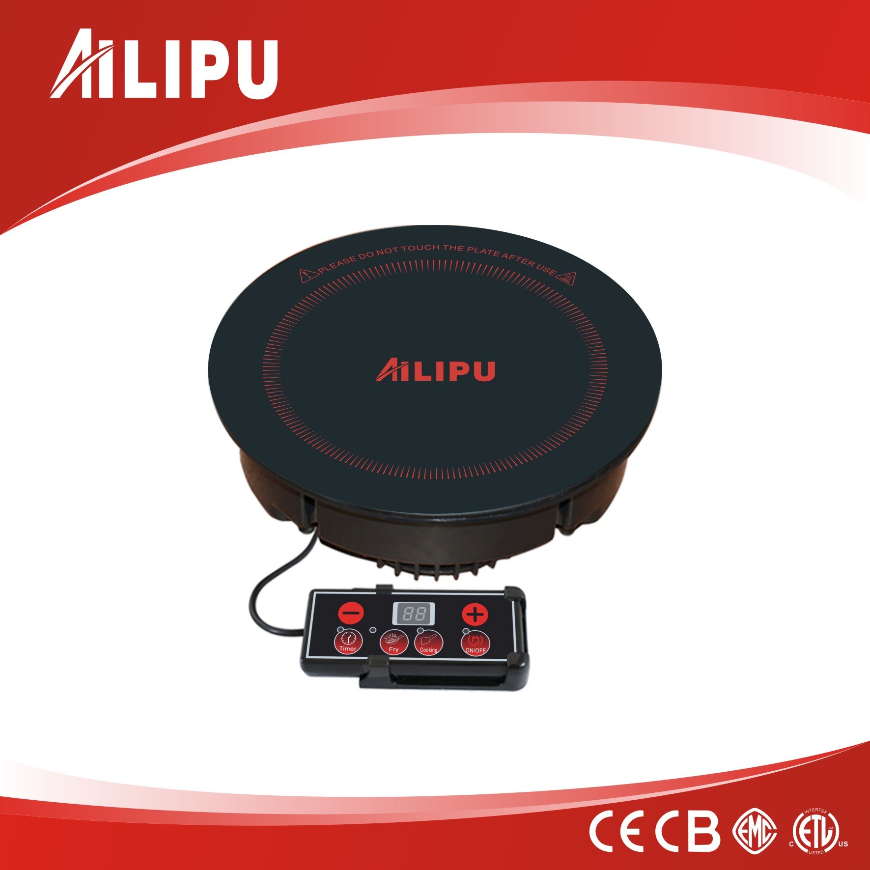 2015 Round Remote Control Induction Cooker with Built-in Installation for Hotpot