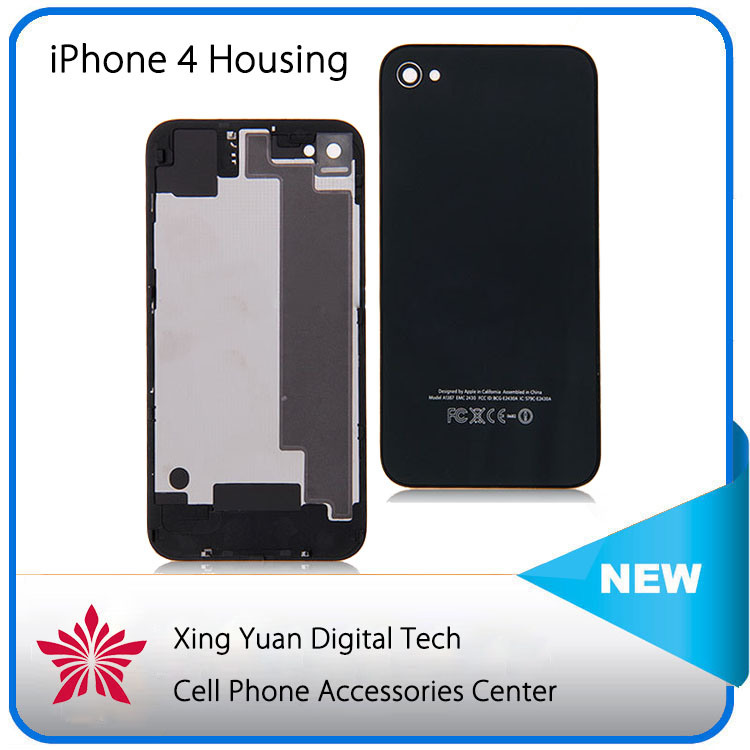 High Quality Mobile Phone Back Housing for iPhone4 / 4s Black White Battery Door Wholesale Back Glass Cover
