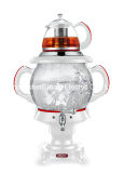 4.5L Glasselectric Samovar (with glass teapot / flower painting) [T30 F1]