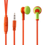 New Model OEM High Quality Flat Cable Stereo Earbuds Earphone