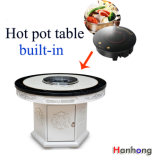 Table with Round Induction Cooker