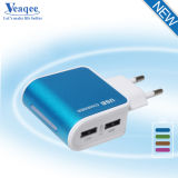2.1A Wholesale Us/EU Plug 2 USB Charger for Mobile Phone