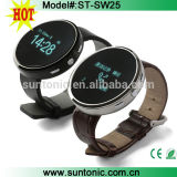 D360 Smart Watch Bracelet with Round Dial and Leather Wristband