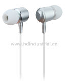 Silver Good Quality MP3 Metal Stereo Earphone (HD-E010)