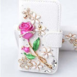 Wallet Flip Stand Bling Crystal Diamonds Leather Phone Case Cover for Samsung Phones