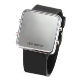 Silicone Fashion Wrist Mirror Face LED Watch