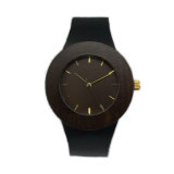 Classical Black Leather Water Resistant Quartz watch Ww-002b