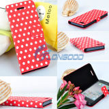 Flip Stand Polka DOT PU Leather Folio Book Case Cover for New I Phone 5 5g