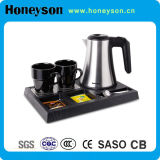 Stainless Steel Electric Kettle with Square Tray for Hotel
