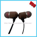 New Arrival Wooden Earphones with Flat Cable