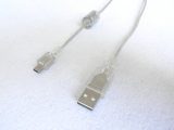 Transparent Mini USB Cable with Ferrite Cores