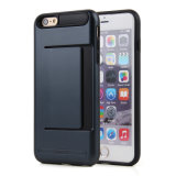 Hard PC+TPU Mobile Phone Back Case with Card Slot Cell Phone Case for iPhone 6 Plus