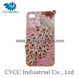 Fashion Crystal Cover for Mobile Phone with Peacock for iPhone Pink (cycc-044)